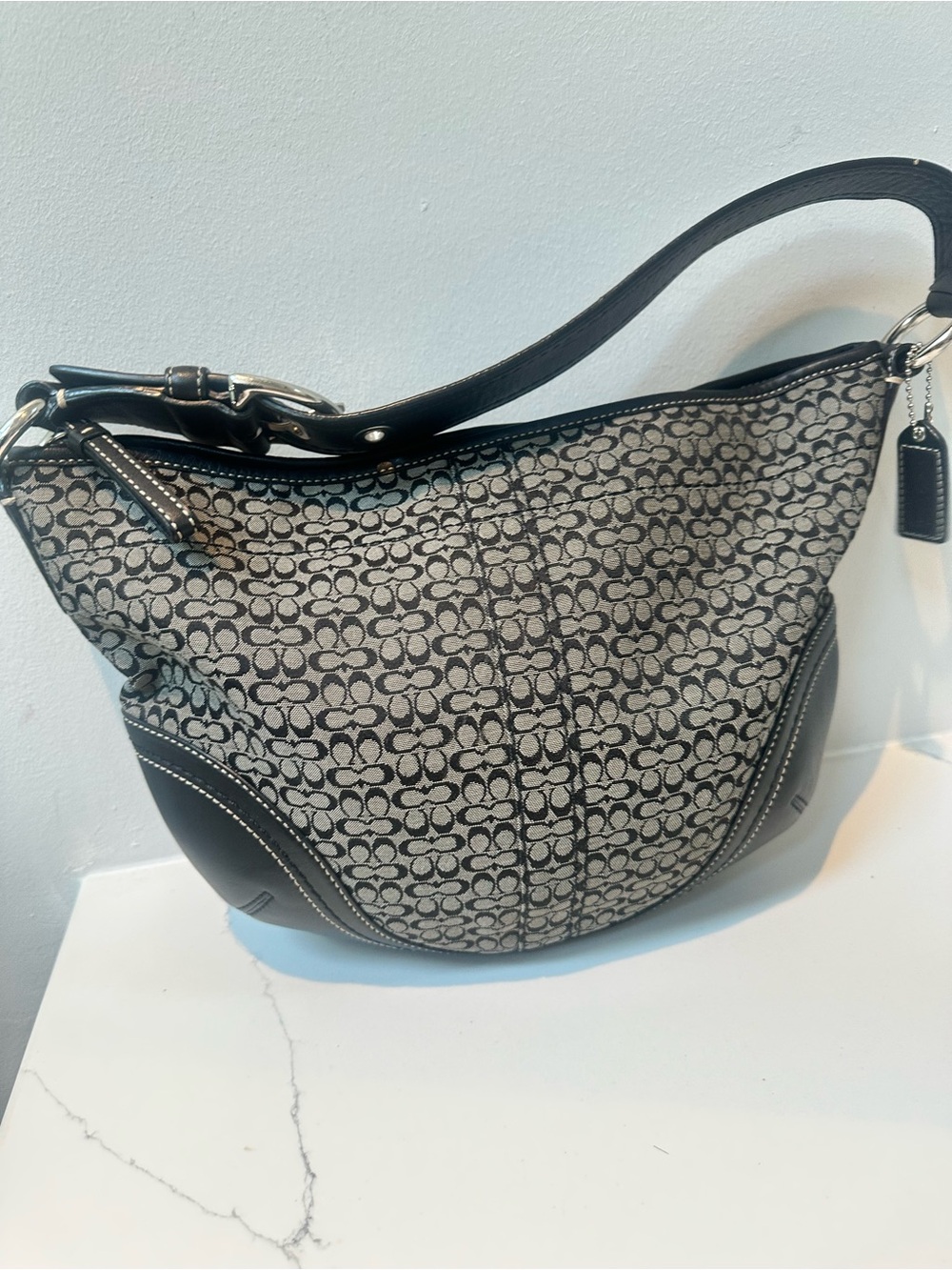 Coach Signature Y2K mini C Soho Hobo Bag in Black and Gray EUC 2007 - Picture 4 of 14